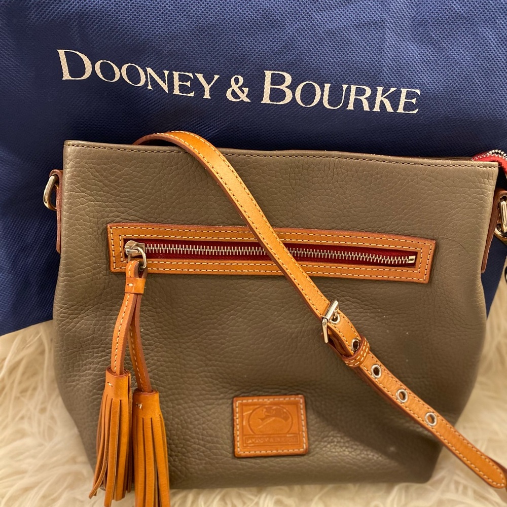 Dooney & Bourke Taupe leather Crossbody Bag